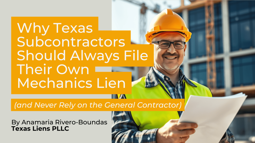 A subcontractor confidently filing his Texas mechanics lien